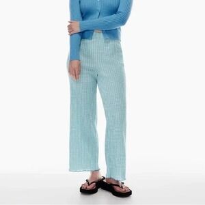 Aritzia Wilfred Verona Pant‎ – Blue & Green Striped Seersucker Smocked Pants XS